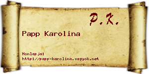 Papp Karolina névjegykártya